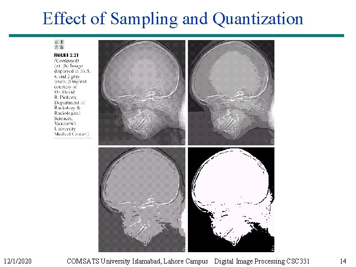 Effect of Sampling and Quantization 12/1/2020 COMSATS University Islamabad, Lahore Campus Digital Image Processing