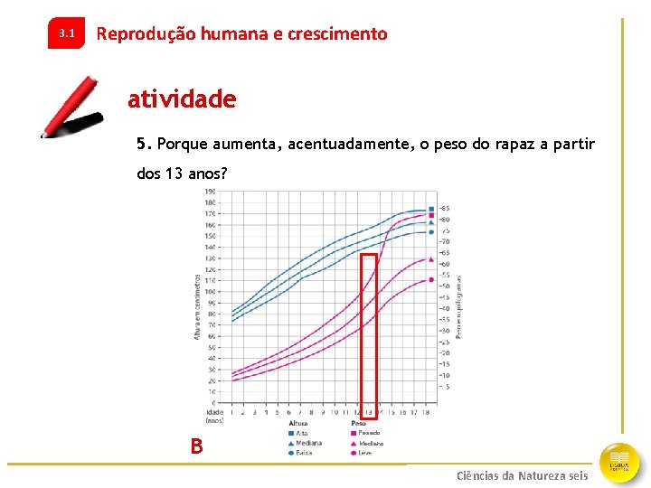 3. 1 Reprodução humana e crescimento atividade 5. Porque aumenta, acentuadamente, o peso do