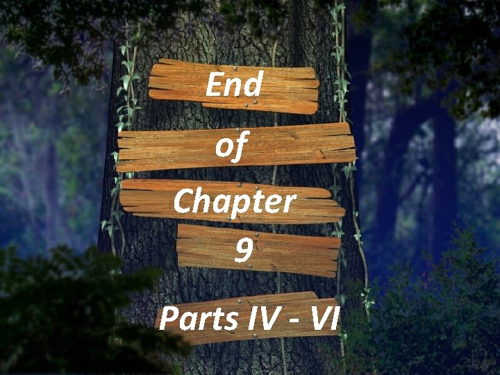 End of Chapter 9 Parts IV - VI 