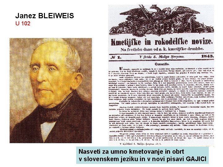 Janez BLEIWEIS U 102 Nasveti za umno kmetovanje in obrt v slovenskem jeziku in