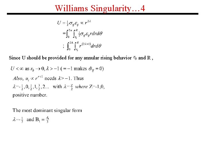 Williams Singularity… 4 Since U should be provided for any annular rising behavior and Williams Singularity… 4 Since U should be provided for any annular rising behavior and