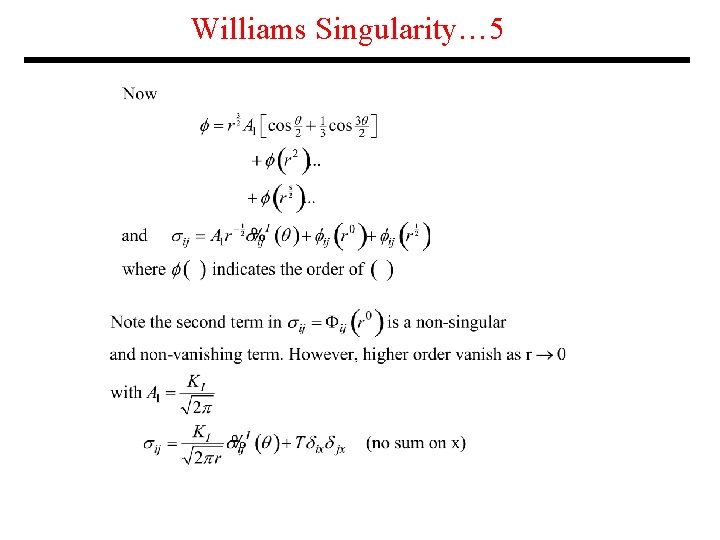 Williams Singularity… 5 Williams Singularity… 5