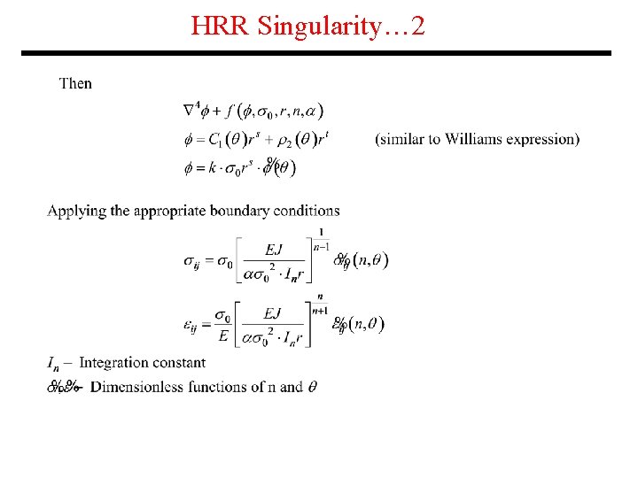 HRR Singularity… 2 HRR Singularity… 2