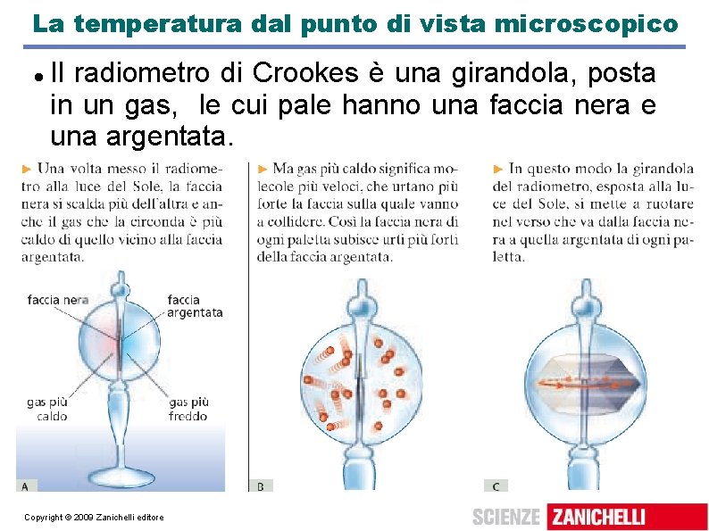 La temperatura dal punto di vista microscopico Il radiometro di Crookes è una girandola, La temperatura dal punto di vista microscopico Il radiometro di Crookes è una girandola,