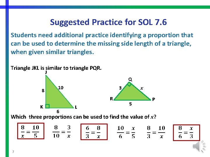 Spring 2013 Student Performance Analysis Grade 7 Mathematics