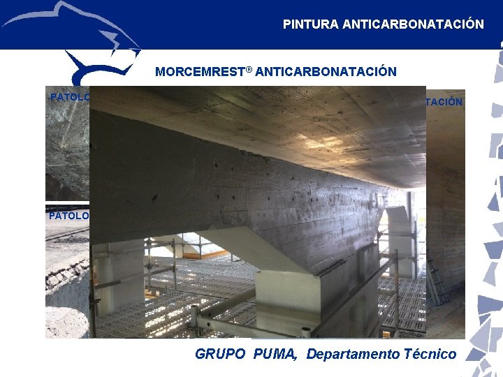 PINTURA ANTICARBONATACIÓN MORCEMREST® ANTICARBONATACIÓN PATOLOGÍA CARBONATACIÓN SOLUCIÓN: PINTURA ANTICARBONATACIÓN PATOLOGÍA CARBONATACIÓN GRUPO PUMA, Departamento