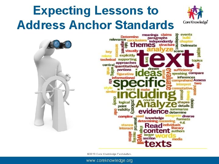 Expecting Lessons to Address Anchor Standards © 2013 Core Knowledge Foundation. www. coreknowledge. org