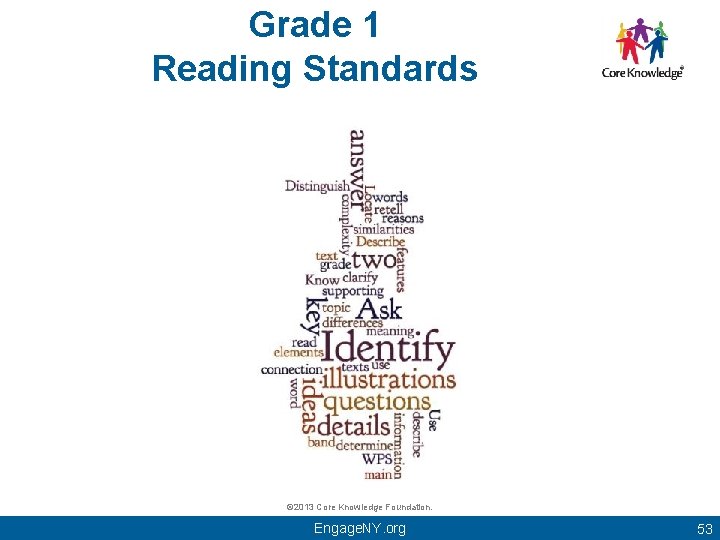 Grade 1 Reading Standards © 2013 Core Knowledge Foundation. Engage. NY. org 53 
