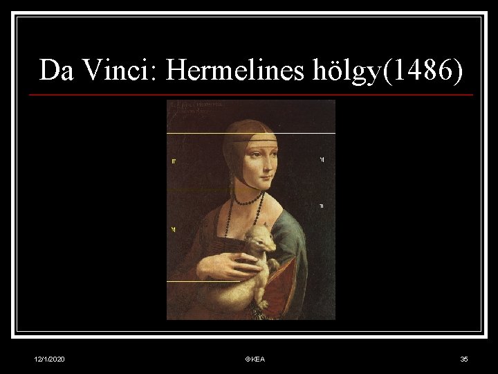 Da Vinci: Hermelines hölgy(1486) 12/1/2020 ©KEA 35 