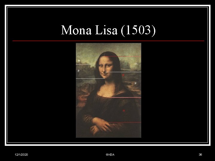 Mona Lisa (1503) 12/1/2020 ©KEA 36 