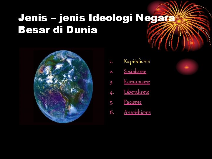 Jenis – jenis Ideologi Negara Besar di Dunia 1. 2. 3. 4. 5. 6.