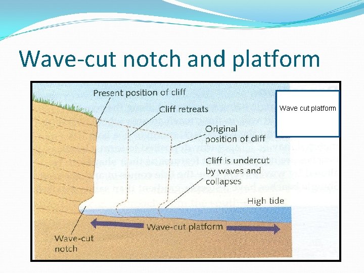Wave-cut notch and platform Wave cut platform 