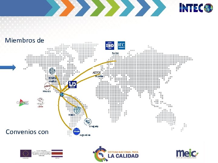 Miembros de Suiza España Estados Unidos México Brasil Convenios con Uruguay Argentina 