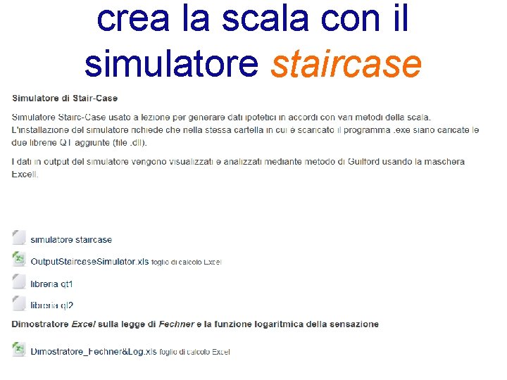 crea la scala con il simulatore staircase 