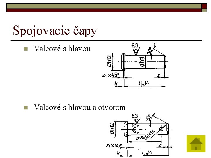 Spojovacie čapy n Valcové s hlavou a otvorom 