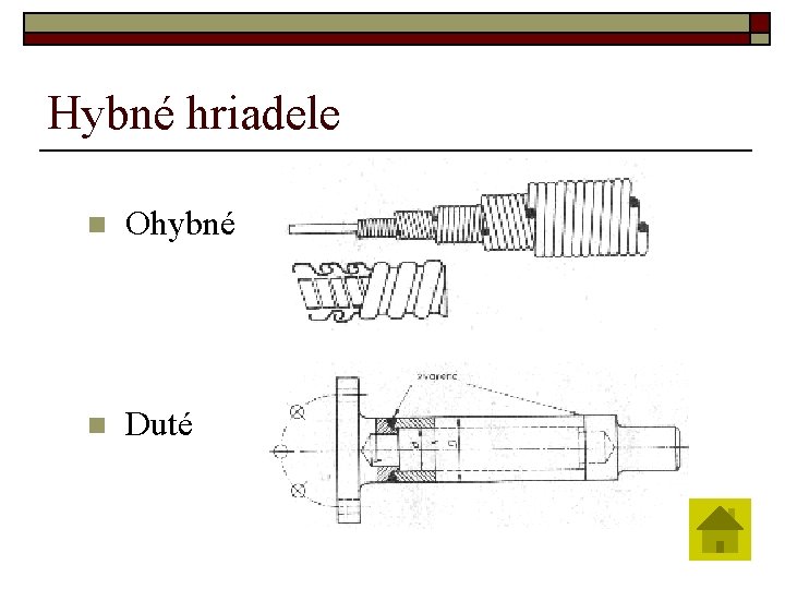 Hybné hriadele n Ohybné n Duté 