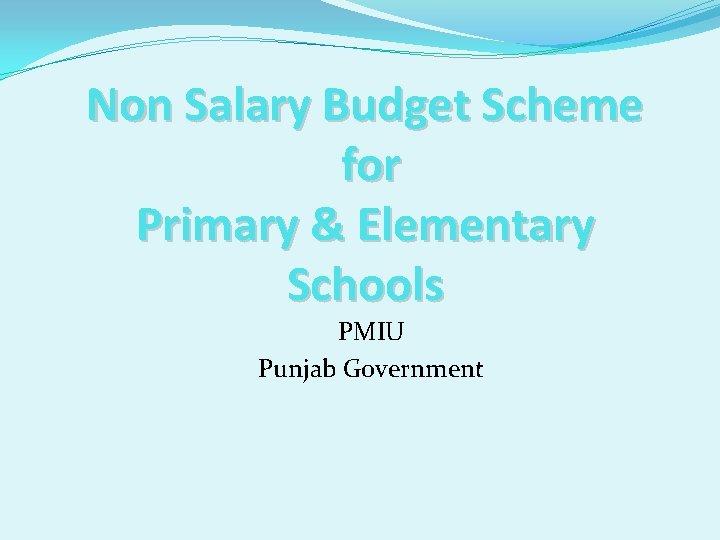 Non Salary Budget Scheme for Primary & Elementary Schools PMIU Punjab Government 