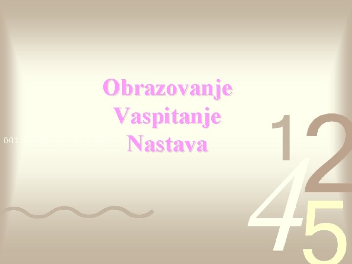Obrazovanje Vaspitanje Nastava 