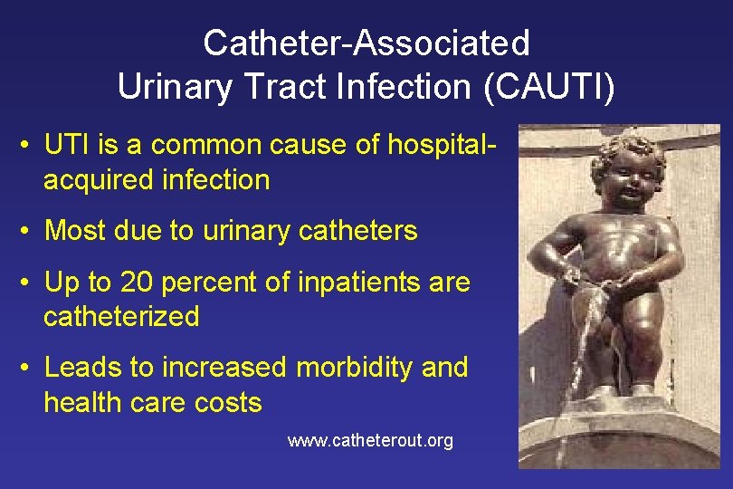 Catheter-Associated Urinary Tract Infection (CAUTI) • UTI is a common cause of hospitalacquired infection