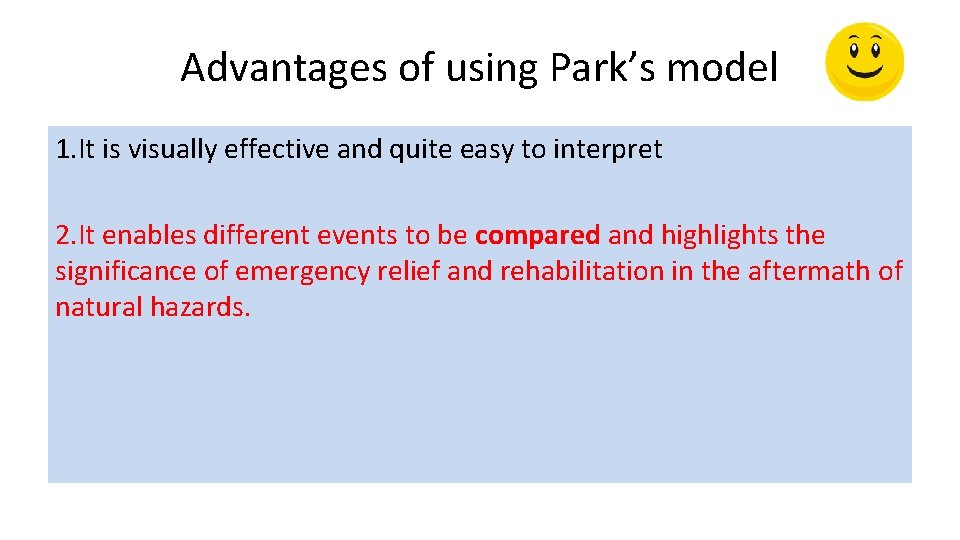 Advantages of using Park’s model 1. It is visually effective and quite easy to