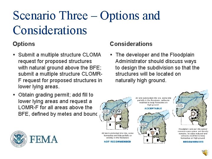 Scenario Three – Options and Considerations Options Considerations § Submit a multiple structure CLOMA Scenario Three – Options and Considerations Options Considerations § Submit a multiple structure CLOMA