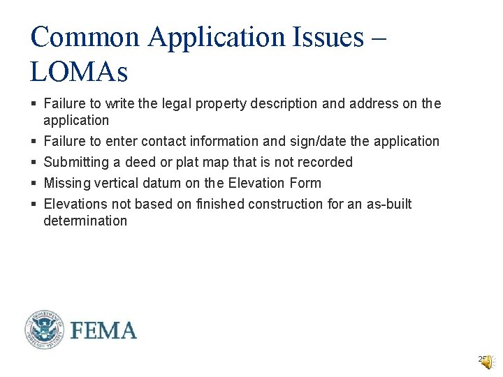 Common Application Issues – LOMAs § Failure to write the legal property description and