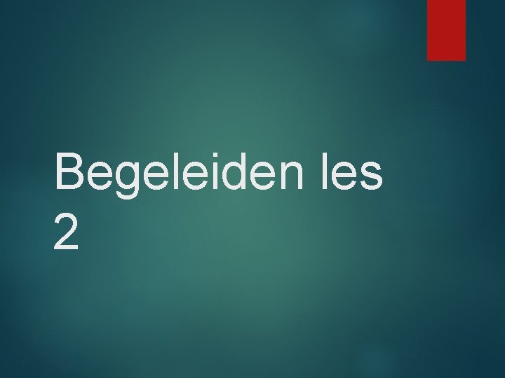 Begeleiden les 2 