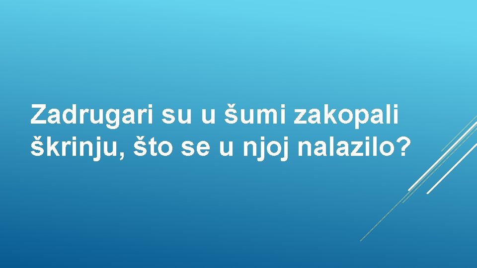 Zadrugari su u šumi zakopali škrinju, što se u njoj nalazilo? 