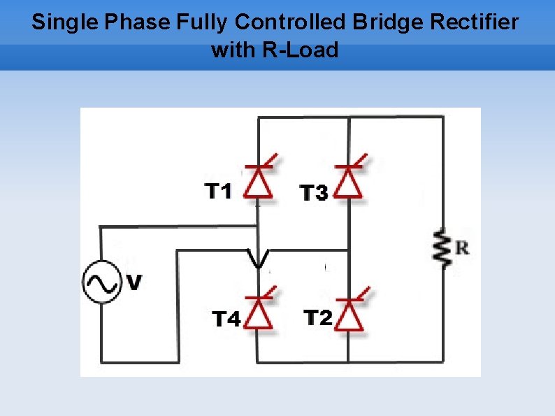 Single Phase Fully Controlled Bridge Rectifier with R-Load 