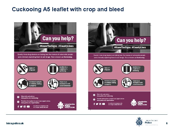 Cuckooing A 5 leaflet with crop and bleed leics. police. uk 6 