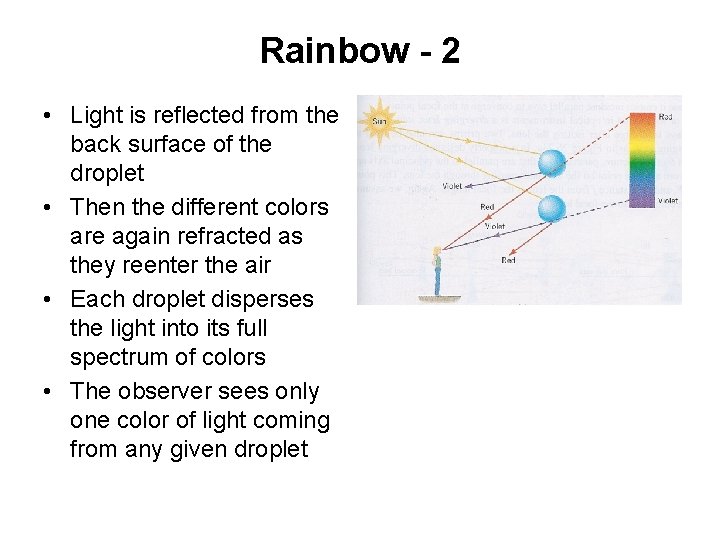 Rainbow - 2 • Light is reflected from the back surface of the droplet