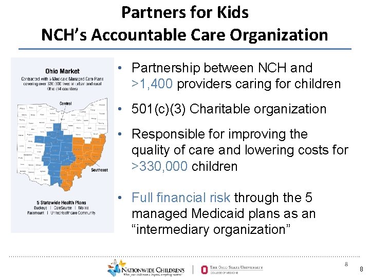 Partners for Kids NCH’s Accountable Care Organization • Partnership between NCH and >1, 400