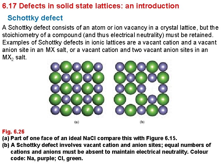 6. 17 Defects in solid state lattices: an introduction Schottky defect A Schottky defect