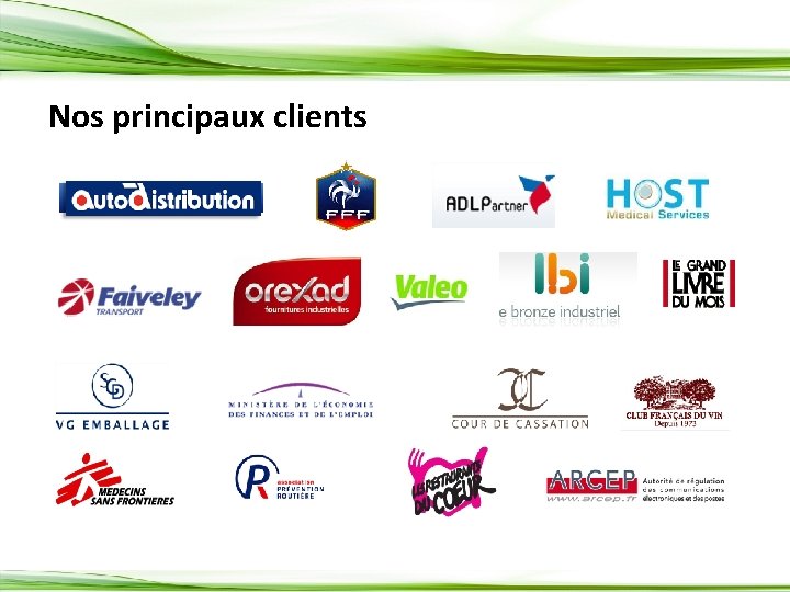 Nos principaux clients 