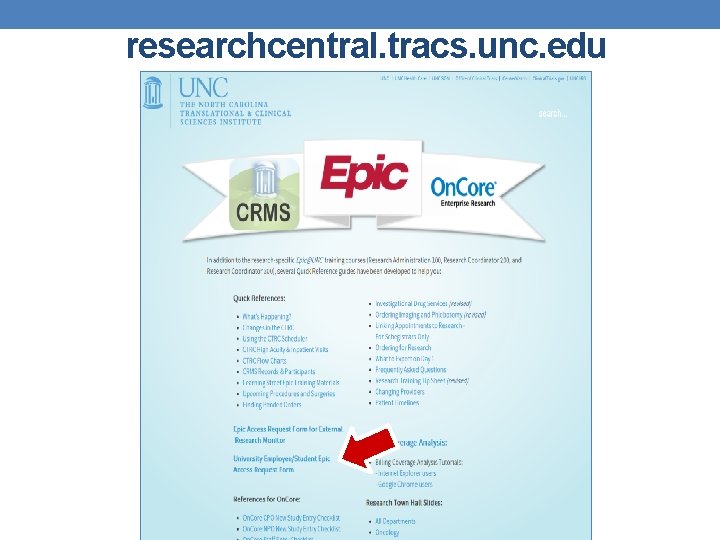 researchcentral. tracs. unc. edu researchcentral. tracs. unc. edu