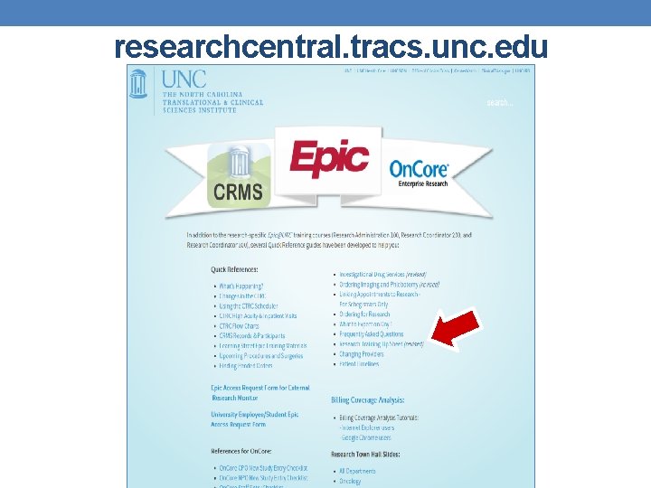 researchcentral. tracs. unc. edu researchcentral. tracs. unc. edu