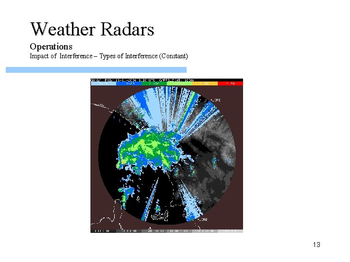 Weather Radars Operations Impact of Interference – Types of Interference (Constant) Meteo-04 -9 13