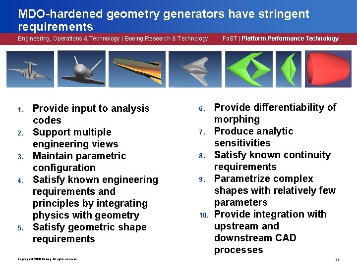 MDO-hardened geometry generators have stringent requirements Engineering, Operations & Technology | Boeing Research & MDO-hardened geometry generators have stringent requirements Engineering, Operations & Technology | Boeing Research &