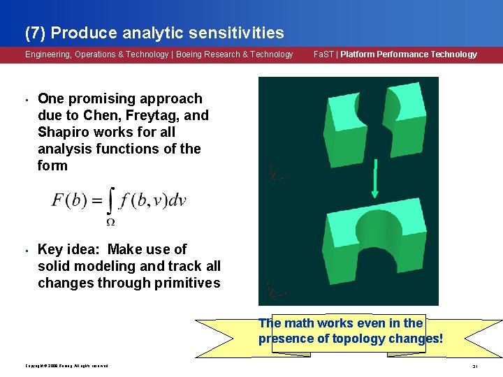 (7) Produce analytic sensitivities Engineering, Operations & Technology | Boeing Research & Technology • (7) Produce analytic sensitivities Engineering, Operations & Technology | Boeing Research & Technology •
