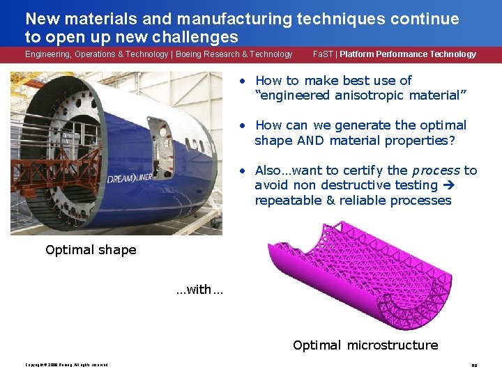 New materials and manufacturing techniques continue to open up new challenges Engineering, Operations & New materials and manufacturing techniques continue to open up new challenges Engineering, Operations &