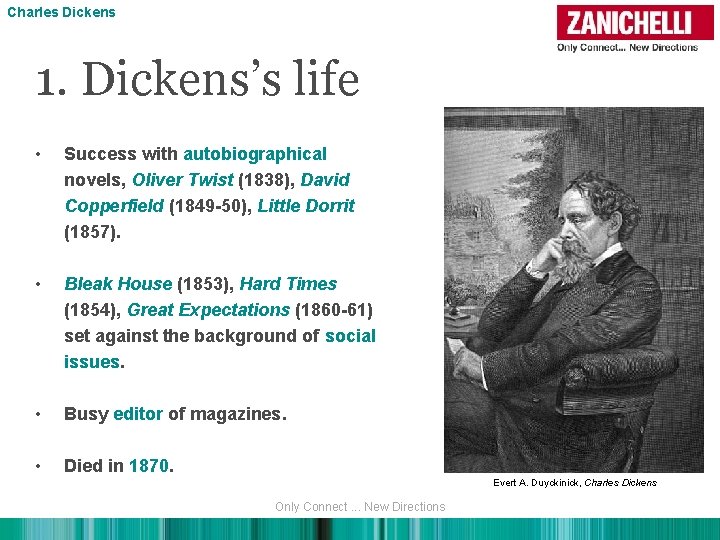 Charles Dickens 1. Dickens’s life • Success with autobiographical novels, Oliver Twist (1838), David