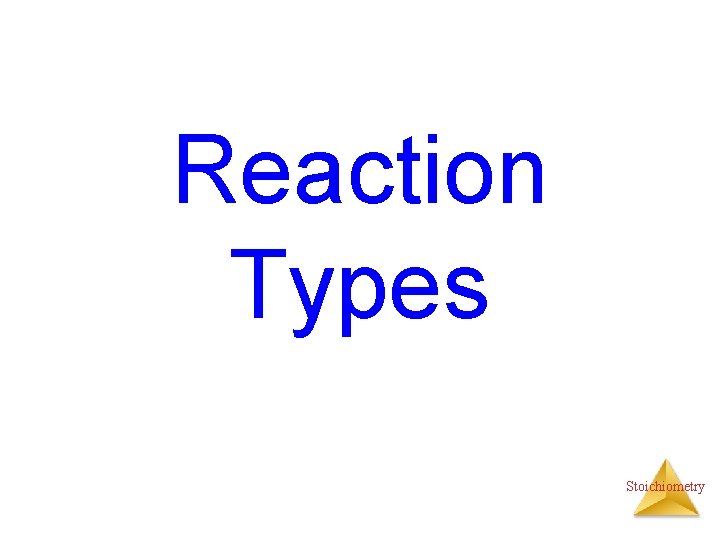 Reaction Types Stoichiometry 