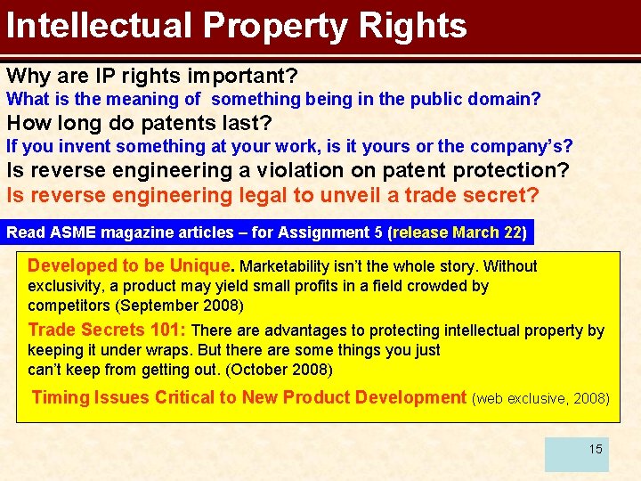 Intellectual Property Rights Why are IP rights important? What is the meaning of something