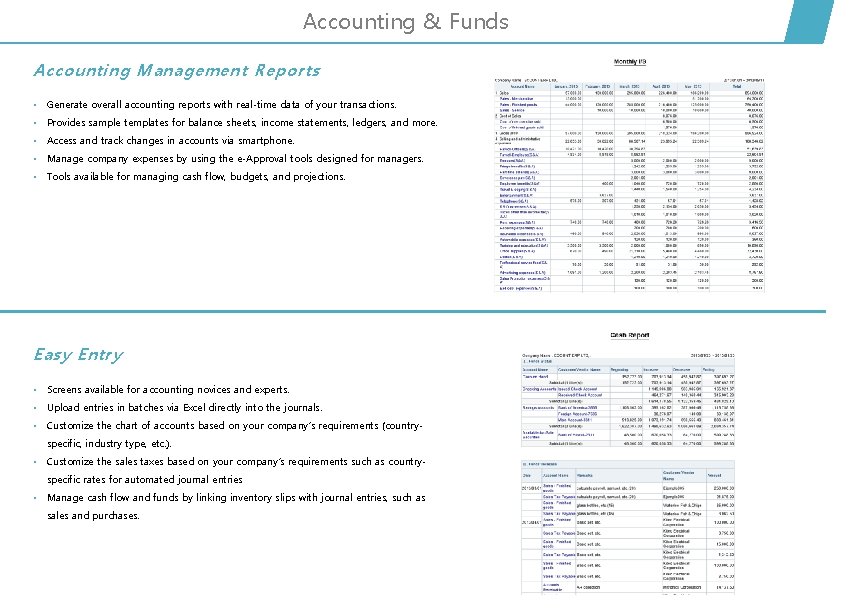 Accounting & Funds Accounting Management Reports • Generate overall accounting reports with real-time data