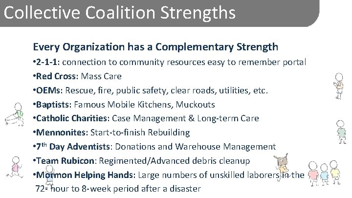Collective Coalition Strengths Every Organization has a Complementary Strength • 2 -1 -1: connection