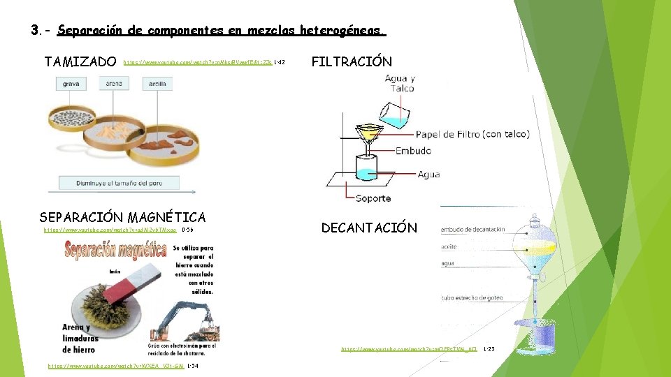 3. - Separación de componentes en mezclas heterogéneas. TAMIZADO https: //www. youtube. com/watch? v=n.