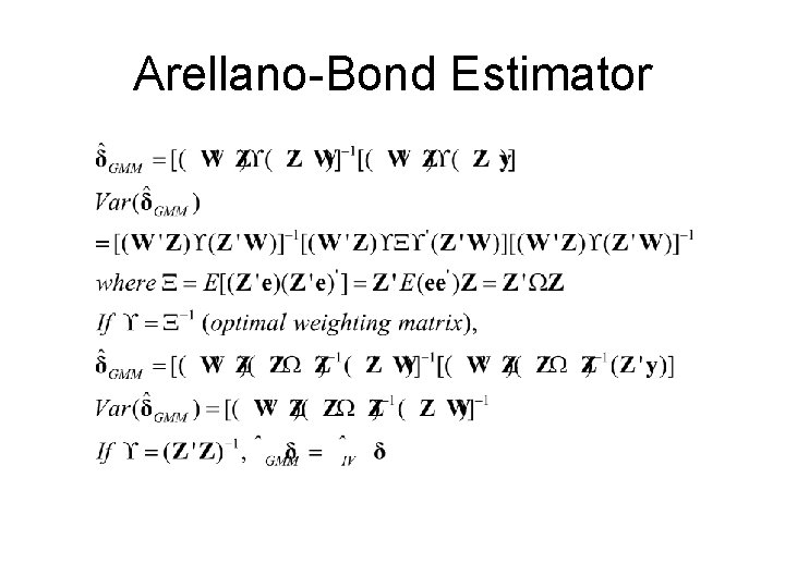 Arellano-Bond Estimator 