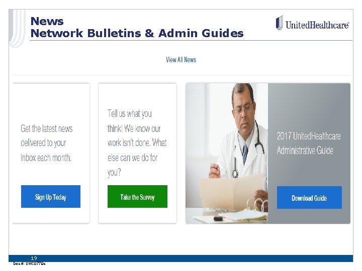 News Network Bulletins & Admin Guides 19 Doc #: UHC 0779 c 