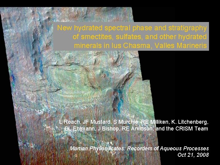 New hydrated spectral phase and stratigraphy of smectites, sulfates, and other hydrated minerals in