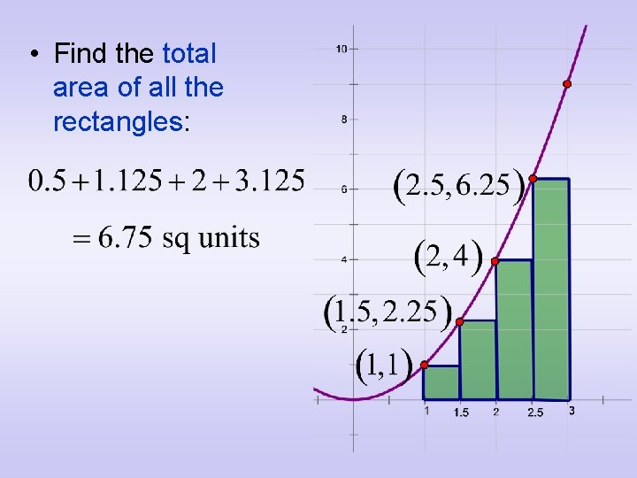  • Find the total area of all the rectangles: 